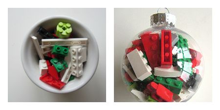 LEGO filled Christmas ornament for kids from No Time for Flashcards