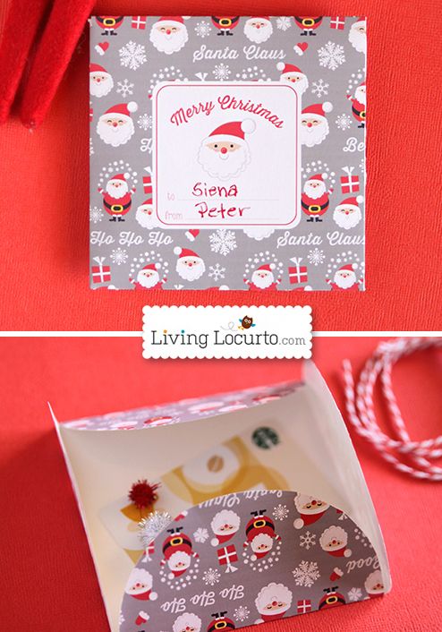 Free printable Christmas gift card holder by Living Locurto: Perfect for kids!