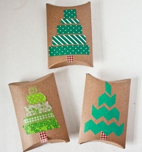 DIY washi tape Christmas tree gift card holder idea from That's What Che Said