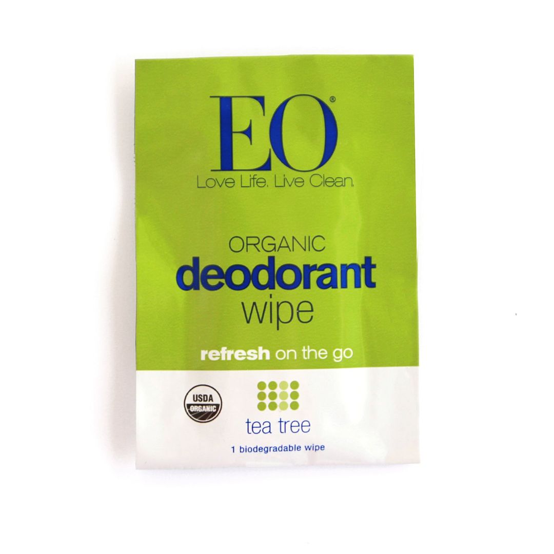 EO Organic Deodorant Wipes are a necessity for on-the-go moms.