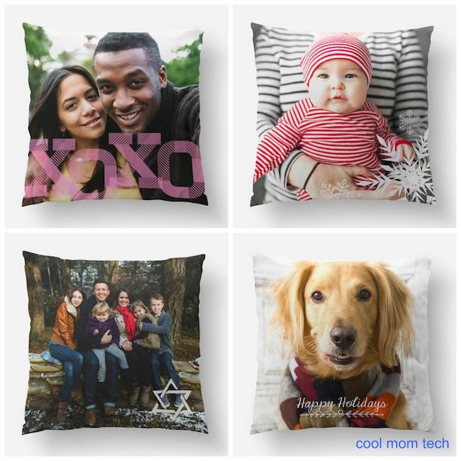 Personalized Faux Suede Photo Pillow by SnapBox | cool custom photo gifts for the holidays