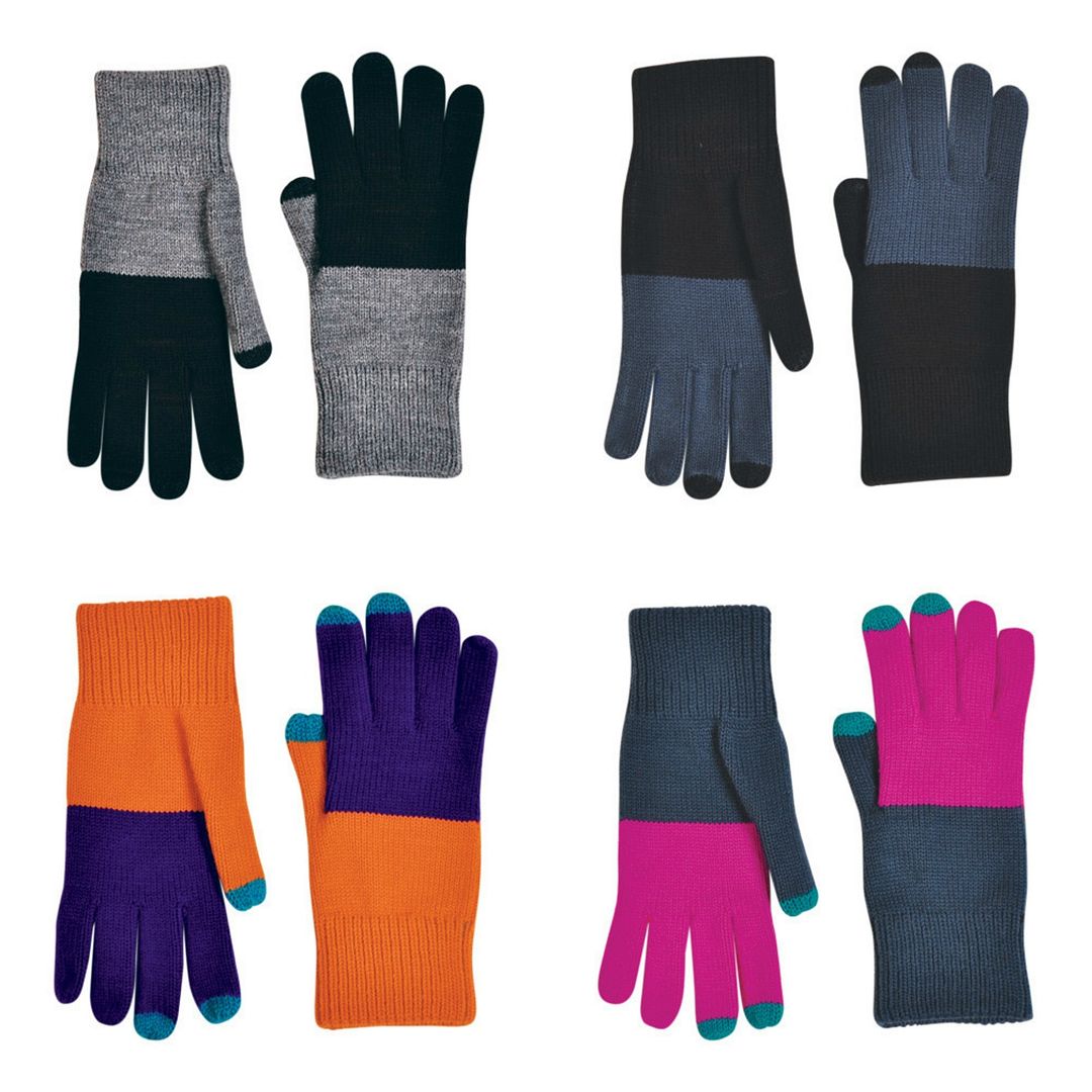 Colorblock touchscreen gloves | Cool tech gifts for men and women under $25