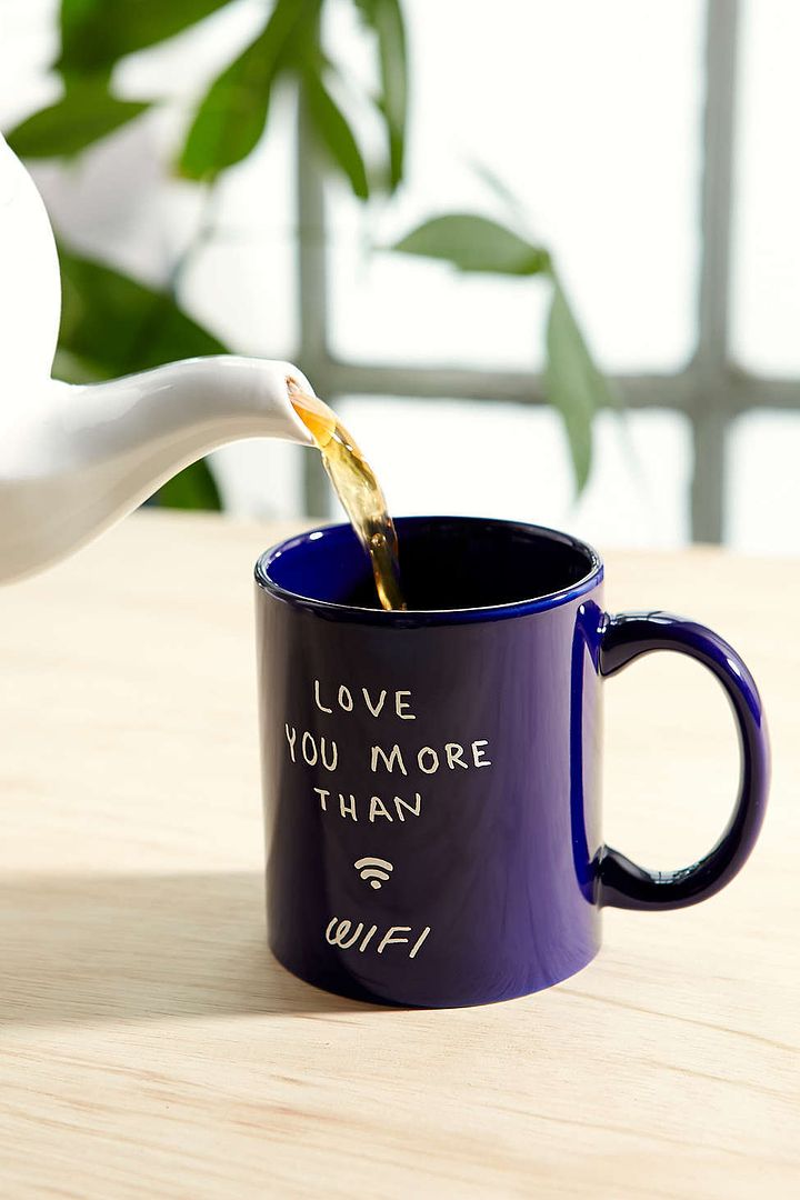 Nerdy mugs: Love you more than WiFi mug from Urban Outfitters