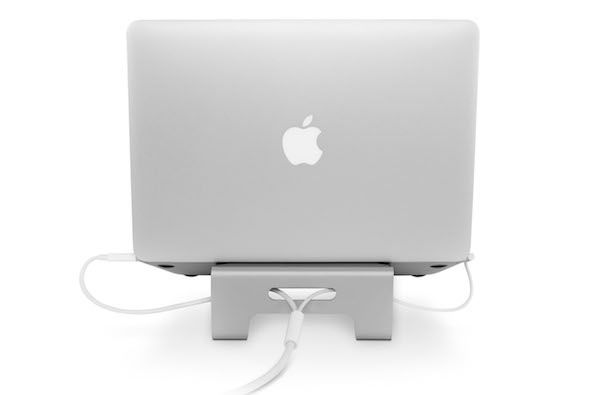 ParcSlope laptop stand for MacBook including built-in cord management