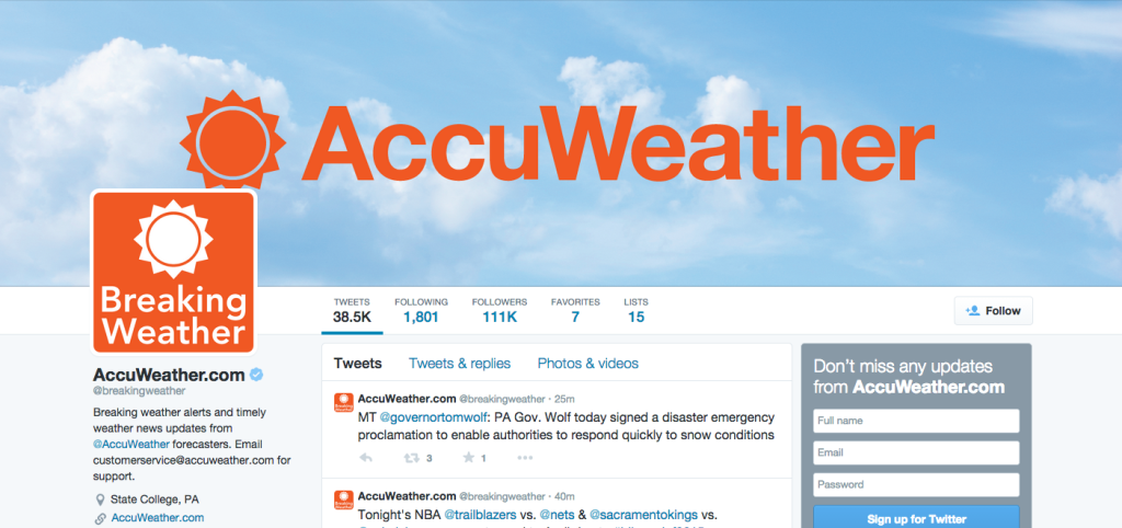 The best twitter feeds to follow for snowstorm 2015: Breaking Weather