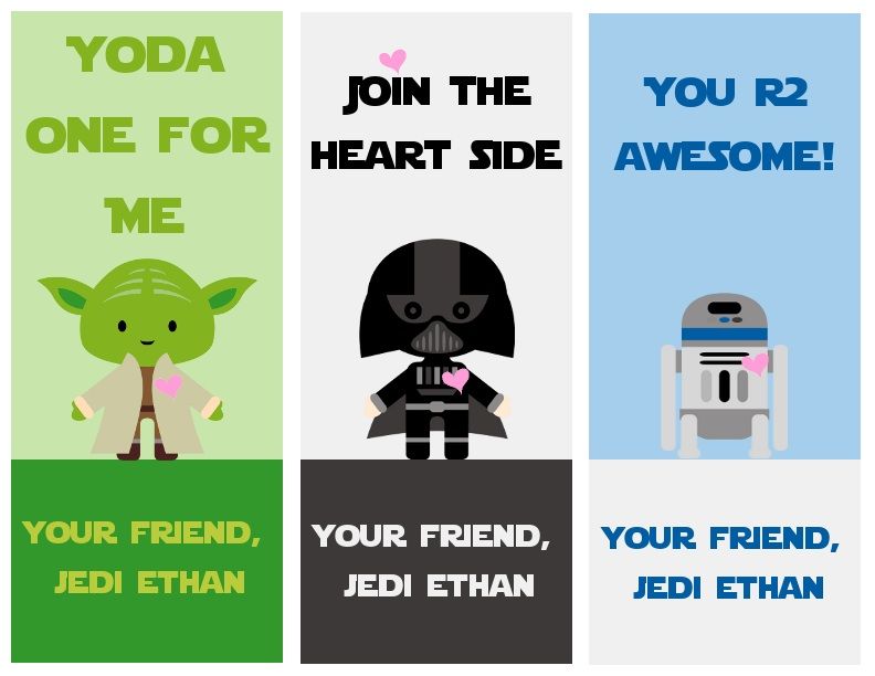 Free printable Star Wars Valentines cards by A Grande Life