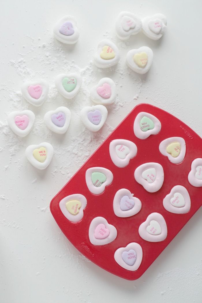 DIY Valentine's Day candy recipes: Conversation Heart Marshmallows | Passion 4 Baking