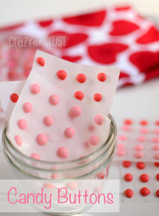 DIY Valentine's Day candy recipes: Candy Buttons | Crazy for Crust