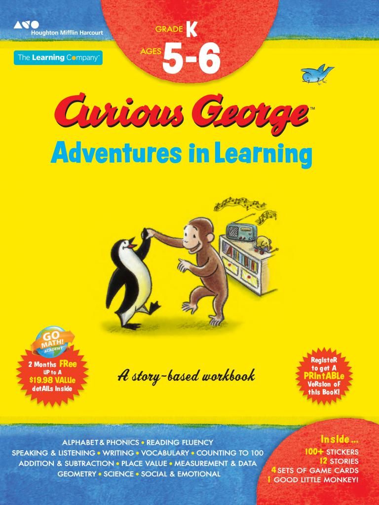 Houghton Mifflin Harcourt's Curious George Adventures in Learning for kids Pre-K, K, and 1st grade