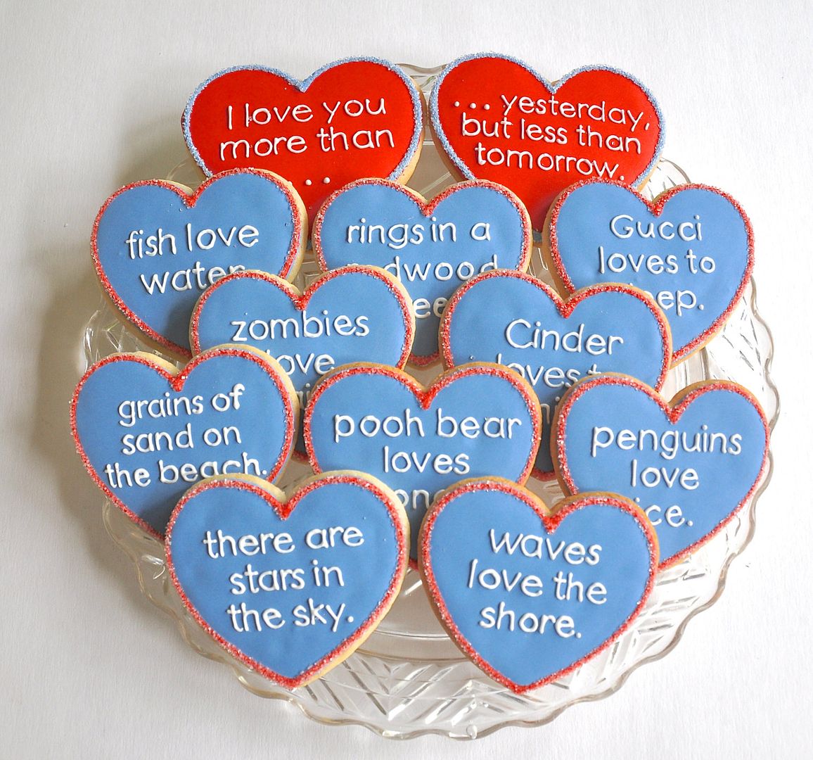 Cool Valentine's cookies: I love you more than… cookies from Kelley Hart Cookies