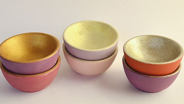 Wooden Jewel Bowls by Susie Wong make for pretty jewelry storage in a drawer or countertop