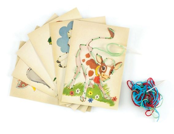 Educational activities for preschoolers: Lace up cards by House 8810