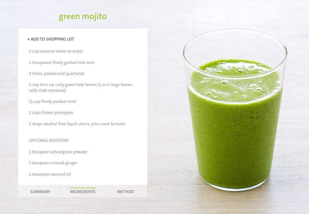 The Blender Girl Smoothies app, great recipes, smart search, and shopping lists