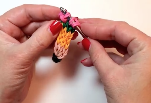 Pencil charm loom band made with your fingers | Made by Mommy on YouTube