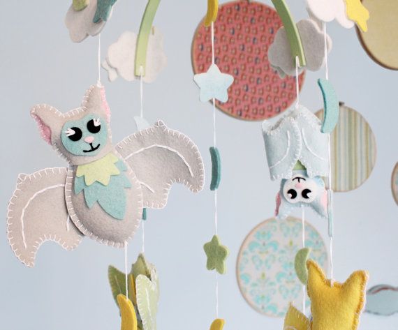 Bats handmade baby mobile by Bee Janie Baby Mobiles