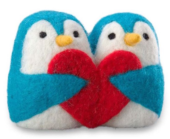 Valentine's gifts for babies: Felted Love Penguins at Magic Cabin