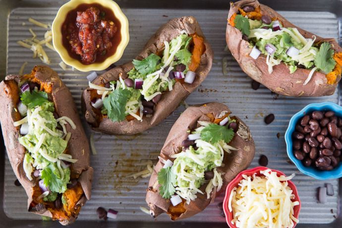Healthy game day food: Southwestern Stuffed Sweet Potatoes | What's Gaby Cooking