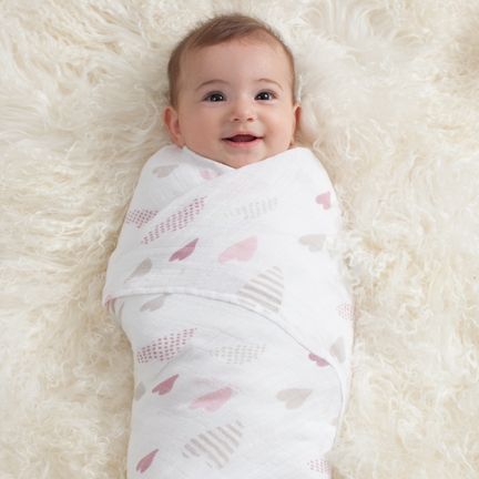 Valentine's gifts for babies: Heartbreaker swaddle blanket by aden + anais