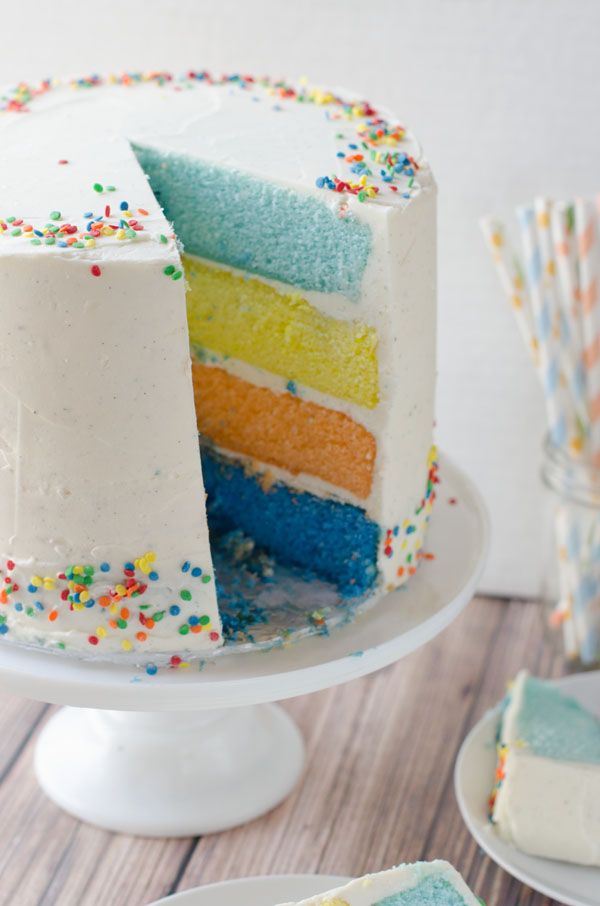 Kitchen projects to do with kids: Vanilla Sour Cream Rainbow Cake | The Cake Merchant