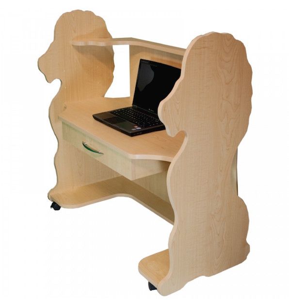 Cute adjustable mobile computer desk for kids with animal themes