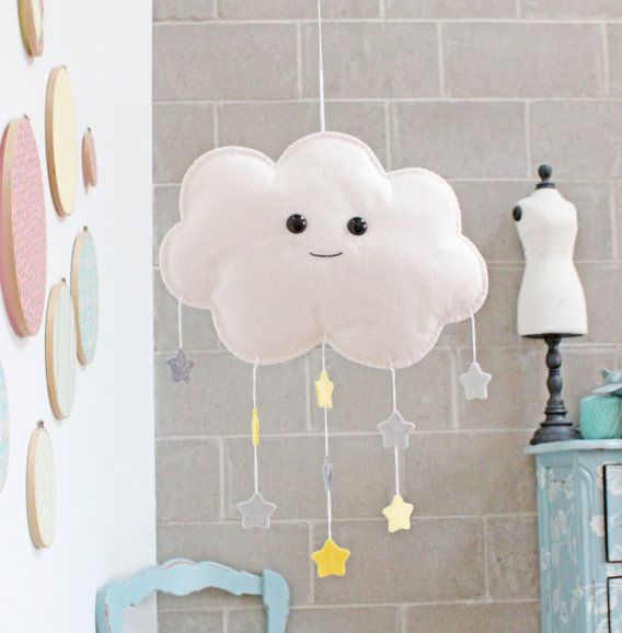 Shy Cloud handmade baby mobile at Bee Janie Baby Mobiles