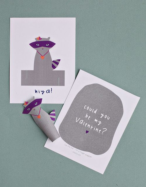 Animal Finger Puppet printable valentines by Smallful