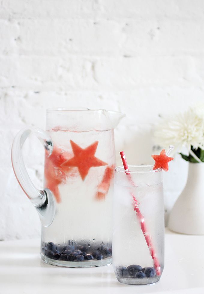 4th of July cocktail or mocktail recipe: Patriotic Watermelon Cooler | I Spy DIY