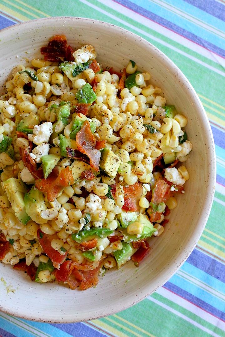A perfect summer salad? Bacon Corn and Avocado Salad from Absolutly Avocados cookbook | Recipe Girl