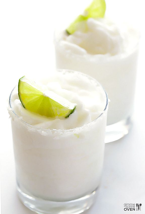 A frozen Coconut Margarita recipe that's just as delicious as a cocktail as it is a mocktail | Gimme Some Oven