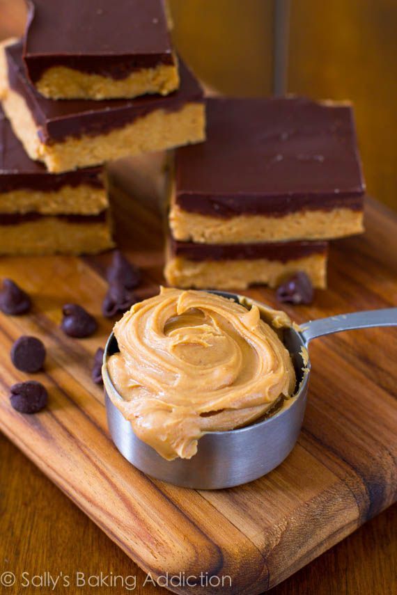 Easy no bake desserts: Chocolate Peanut Butter Bars | Sally's Baking Addiction