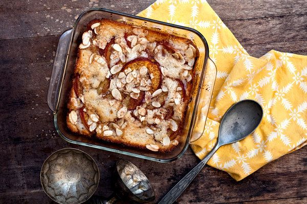 Fruit Desserts: Brown Butter Nectarine Cobbler/Cake at The New York Times