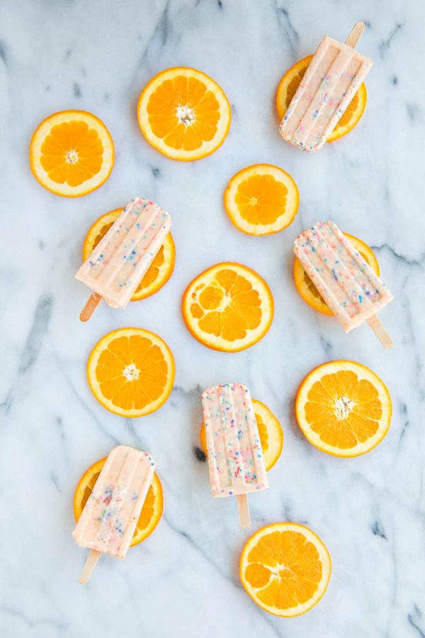 Cool down with this super fun popsicle recipe: Funfetti Creamsicles | Studio DIY