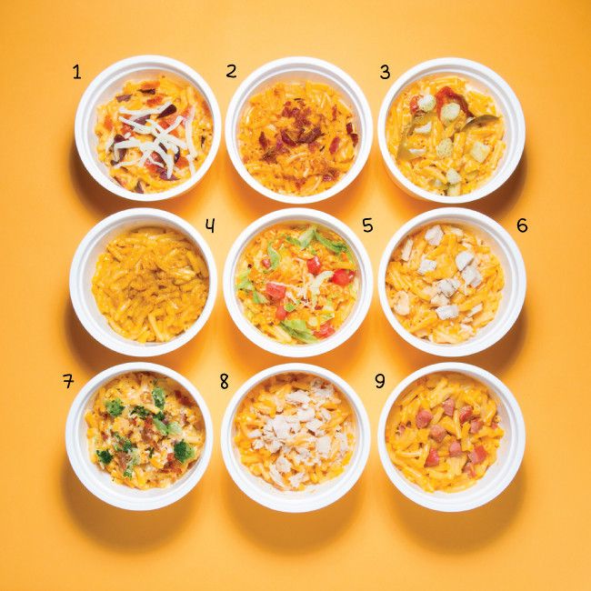 Mix-in ideas for individual mac and cheeses - perfect for kids or campouts | Parents