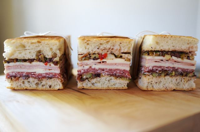 Great food gift idea: Make a new mom a Muffaletta packed with all the deli meats and cheeses that were off limits during pregnancy | Honestly Yum