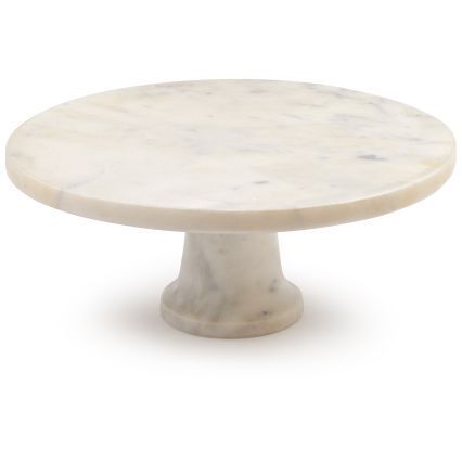 Elegant, modern cake stand in white marble | Sur La Table