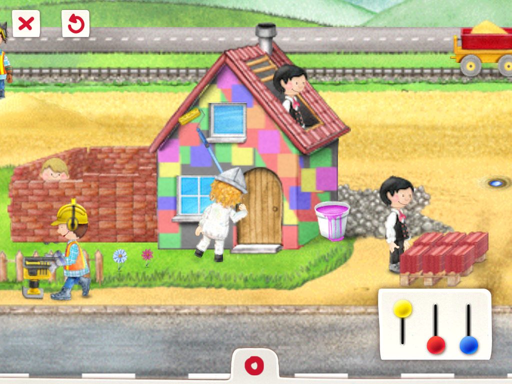 Tiny Builders construction app combines digging, building, and even house painting