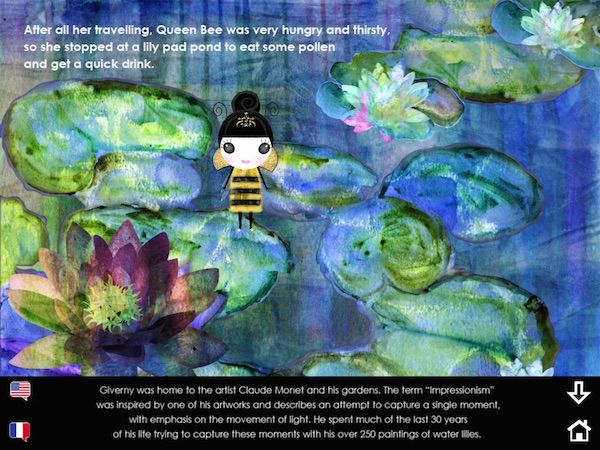 Learn about where Monet painted in the Queen Bee in Paris app by Happy Dandelion