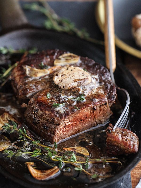 How to cook a steak perfectly | Filet Mignon with Porcini Butter from FoodieCrush