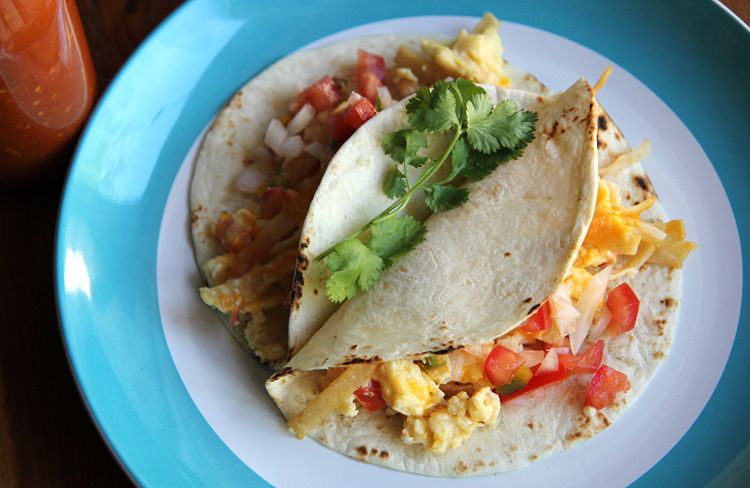 Migas Breakfast Tacos from Hilah Cooking
