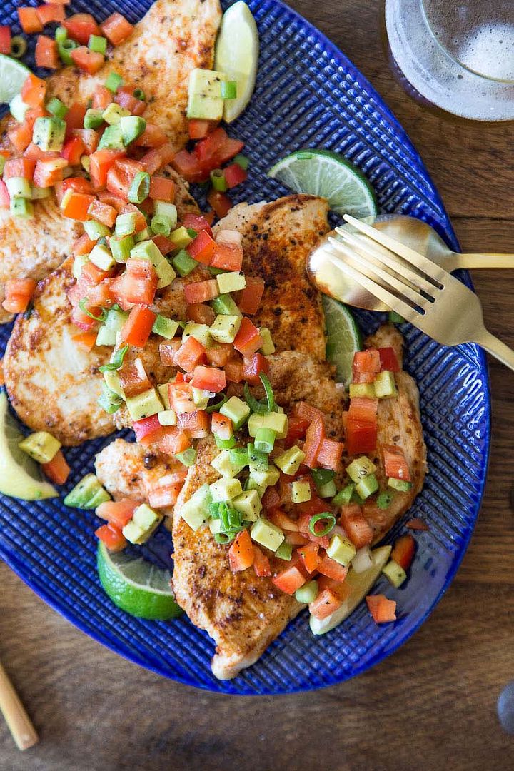Grilled chicken recipes: Paprika Chicken with Avocado Salsa | What's Gaby Cooking