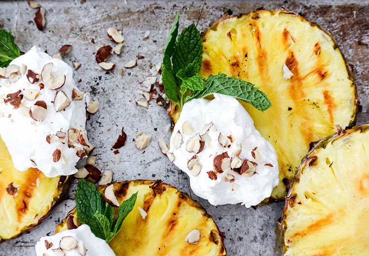 Grilled fruit recipes: Grilled Pineapple with Coconut Whipped Cream | Floating Kitchen