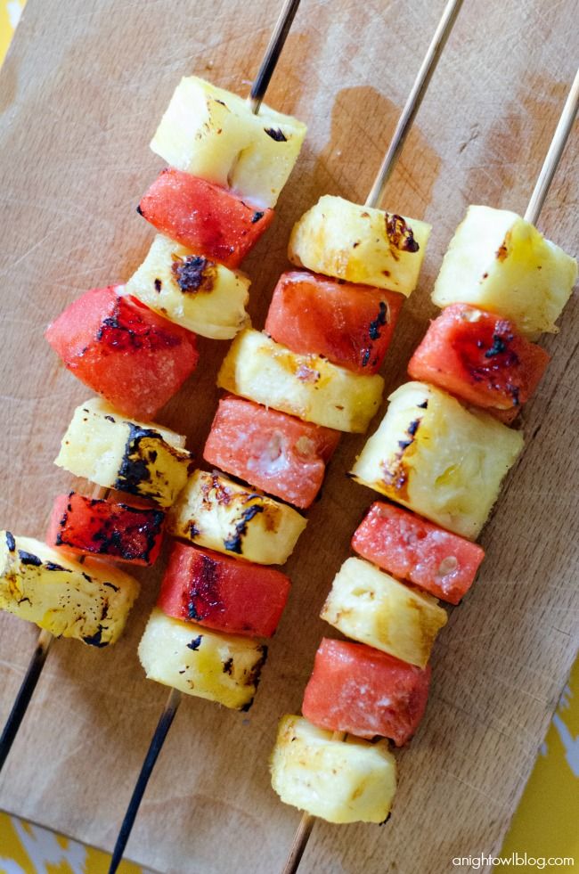 Grilled fruit recipes: Grilled Watermelon and Pineapple Kabobs | Night Owl Blog