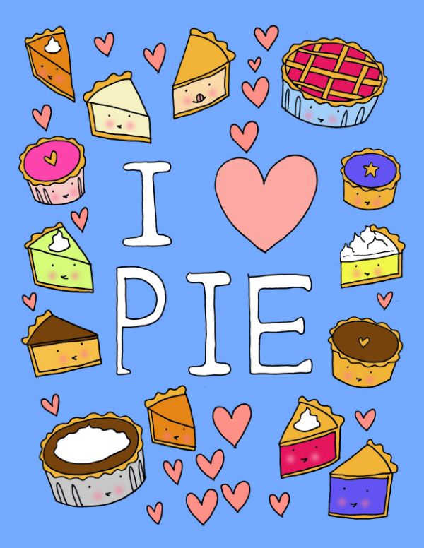 Super cute 'I Love Pie' free coloring page printable | CakeSpy