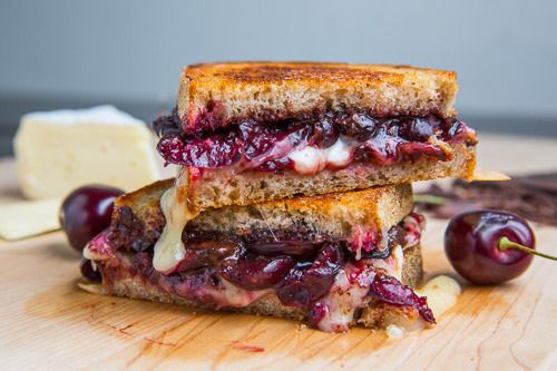 Easy cherry recipes: Balsamic Roasted Cherries, Dark Chocolate, and Brie Grilled Cheese | Closet Cooking