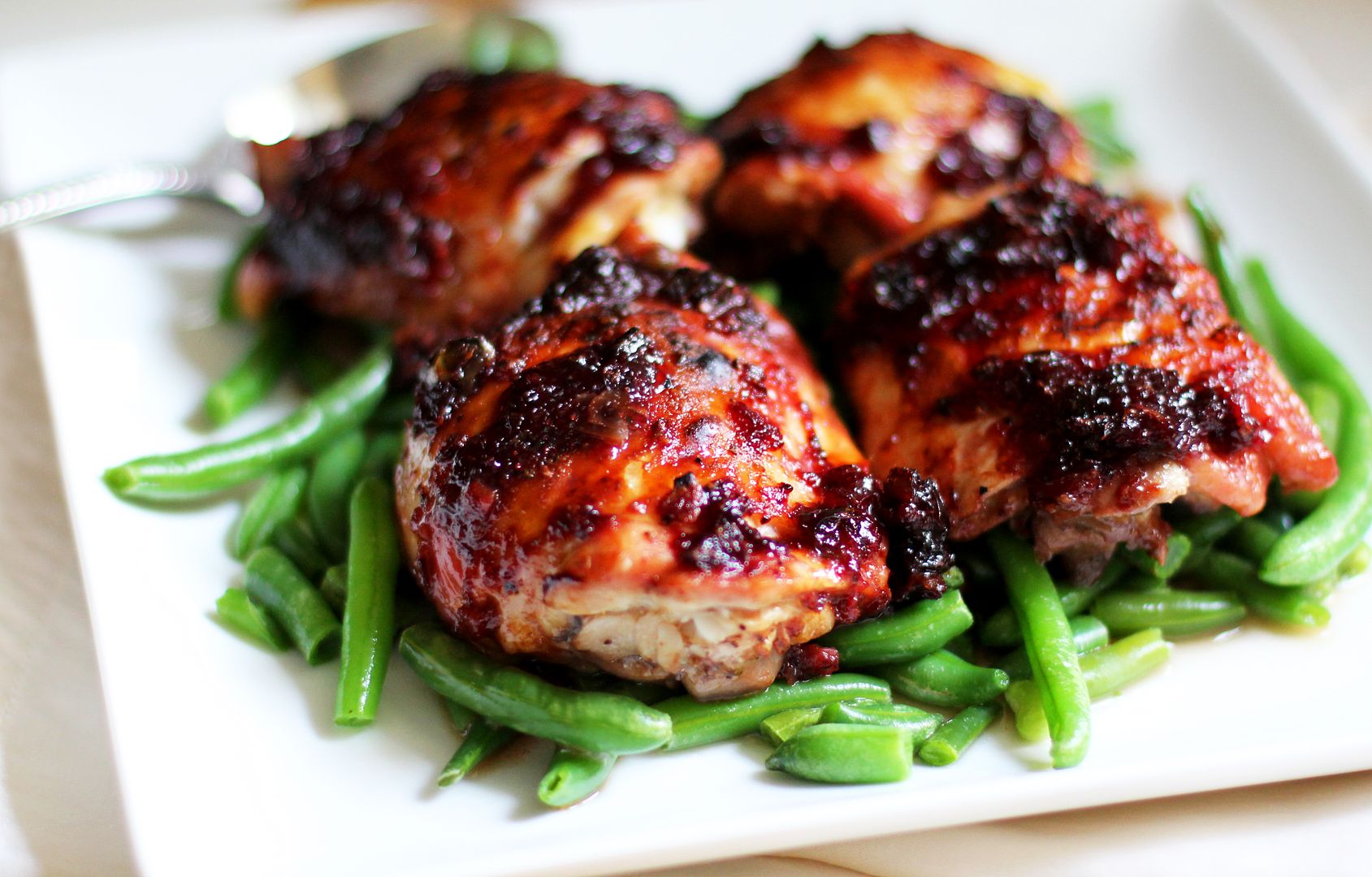 Easy cherry recipes: Cherry Jalapeno BBQ Roasted Chicken | Natalie's Daily Crave
