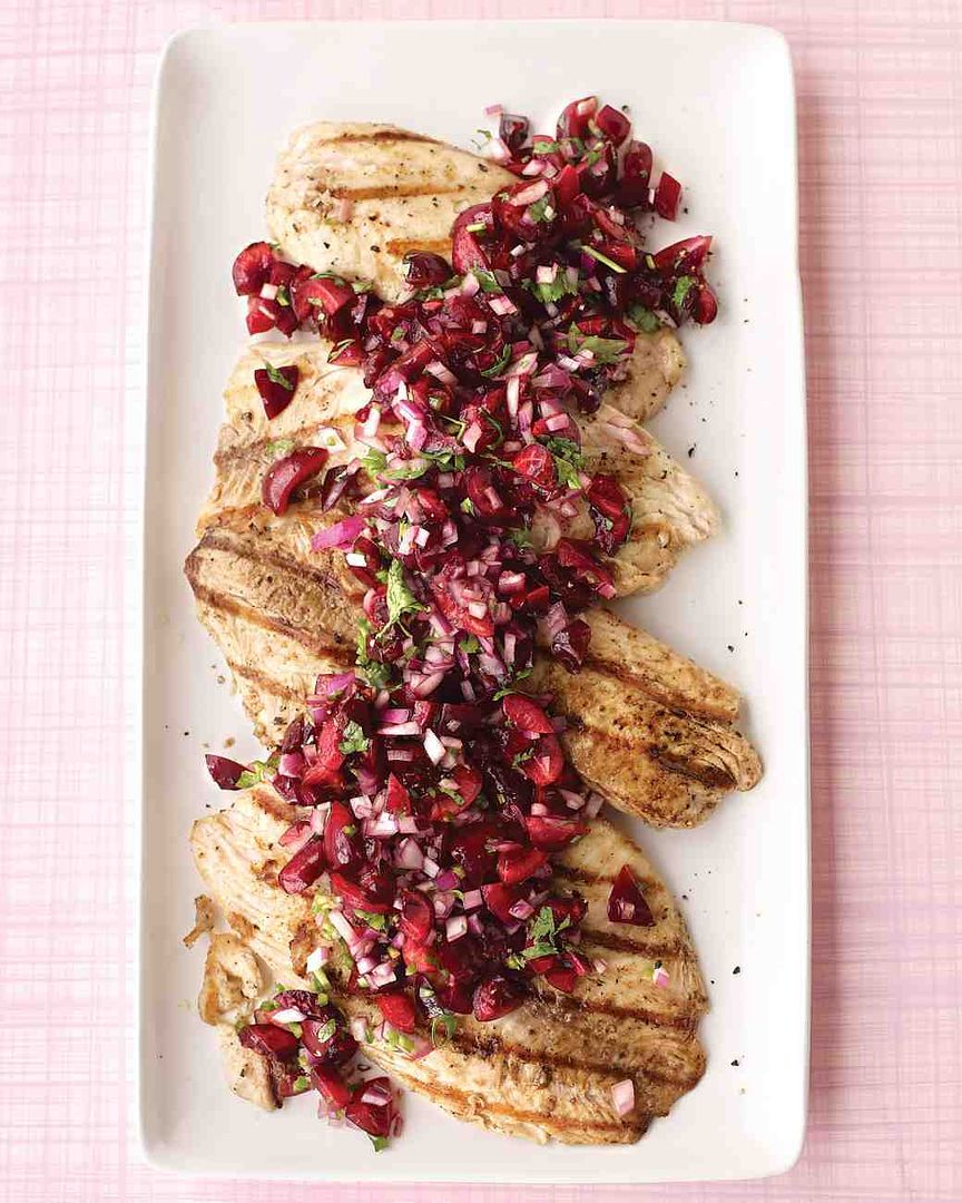 Easy cherry recipes: Grilled Tilapia with Fresh Cherry Salsa | Martha Stewart Everyday Food