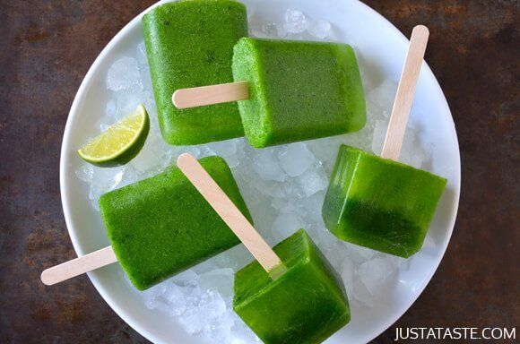 Popsicle recipes for kids:  Green juice popsicles | Just a Taste