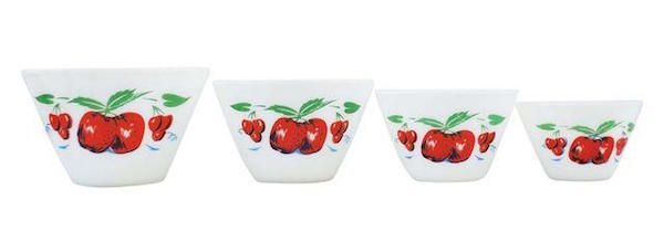1940s apple and cherry nesting bowls at Chairish