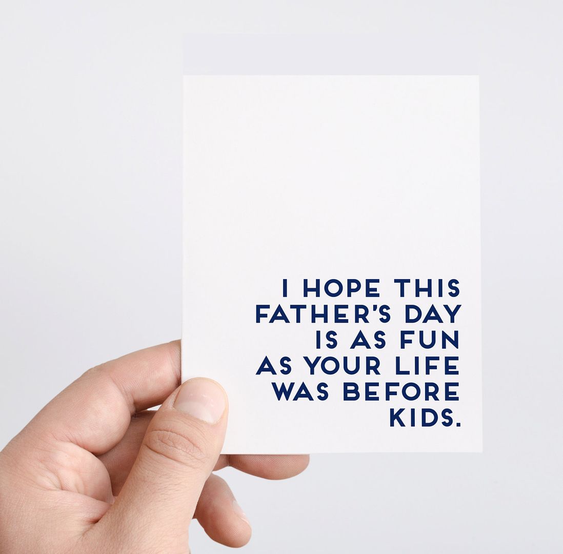 Funny Father's Day cards: Life before kids at Spade Stationery
