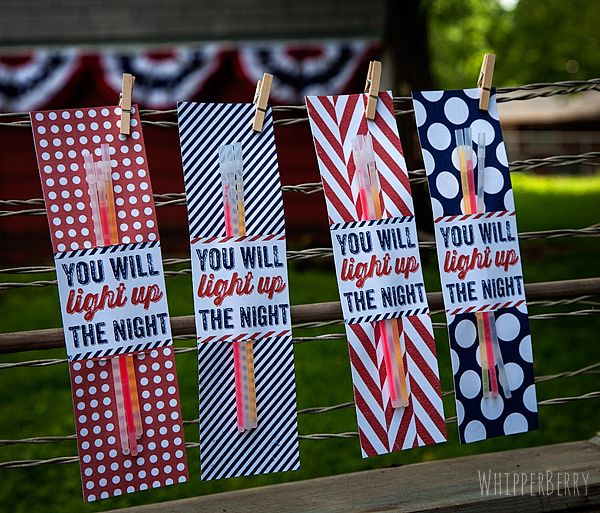 block party ideas: pass out glow sticks with a free printable from WhipperBerry for nighttime fun